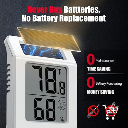 BaldrTherm Digital Thermometer Humidity Gauge Meter - color: White, 1Pack