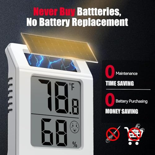 BaldrTherm Digital Thermometer Humidity Gauge Meter - color: White, 1Pack