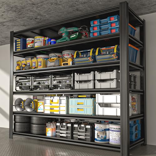 Garage Shelving, 6000LBS Storage Shelves, Metal Shelves, 6-Tier Adjustable Heavy Duty Shelving for Basement Industrial Storage, 55" W x 24" D x 84" H - size: 6T 55" W x 24" D x 84" H