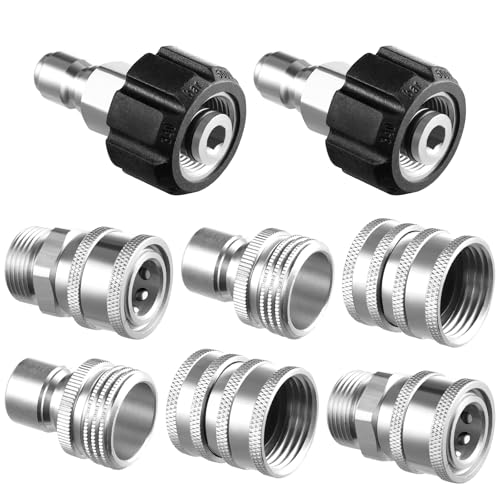 Twinkle Star Pressure Washer Adapter Set, Stainless Steel, 8 Sets - color: Stainless Steel, size: 8 Sets