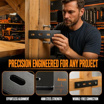 Roof Rack Mounting Brackets 6" x 1.5" - 10 Pack Heavy Duty Steel