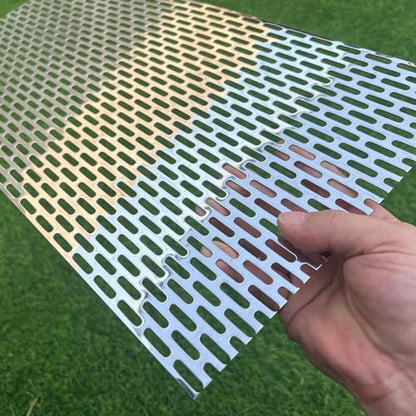 23.6"x11.8" Perforated Metal Sheets 19Gauge Expanded Metal Mesh Opening Oblong Holes 0.2x0.8inch (About 5x20mm)Perforated 304 Stainless Steel Mesh Screen Panel Decorative Panel Decorati Plate - size: 23.6"x11.8", style: Oblong Hole 5x20mm