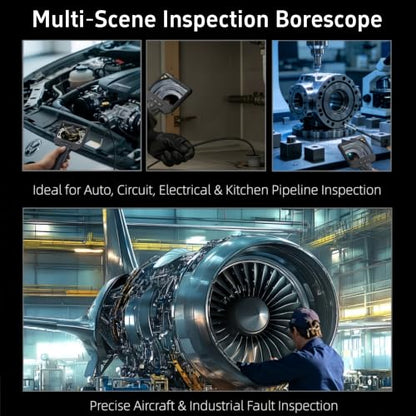 Triple Lens Endoscope Camera with Light, 1080P Inspection Borescope