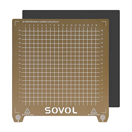 Sovol SV06 Flexible Steel Platform with Textured PEI Surface and Magnetic Bottom Sheet with Adhesive 235x235mm for Creality Ender 3/3 Pro/3 V2/3 S1 Sovol SV05/SV07 Aquila Kobra Neptune 2 3D Printer - style: For SV06/Ender 3 Series