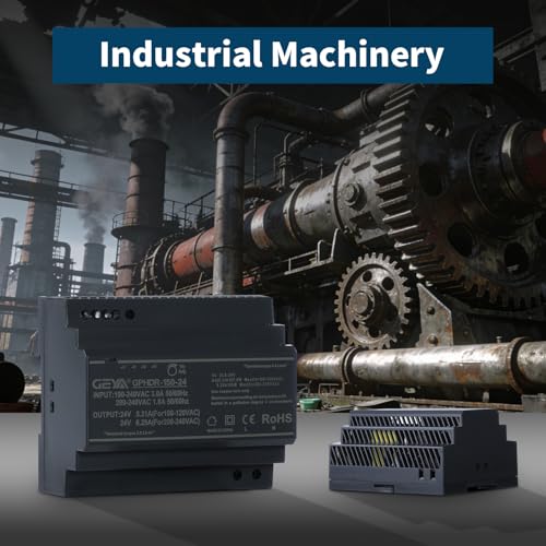 Ultra Slim Step-Shape DIN Rail Power Supply, 24V 5.31A 127.4W GPHDR-150-24 for Industrial Automation, Communication Base Stations, Data Centers and Medical Equipment - size: 127.4W-24VDC-5.31A