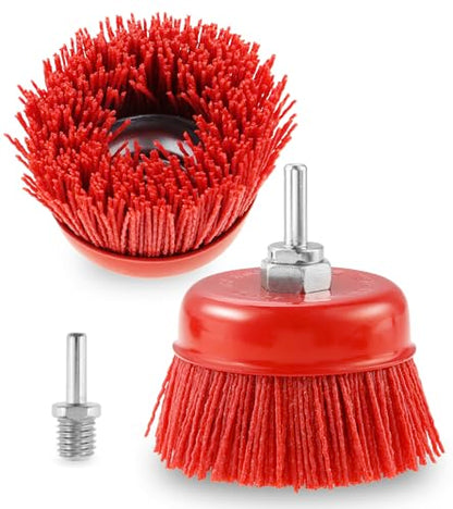 Yetaha 2Pcs 4in Nylon Abrasive Cup Brush 5/8"-11 Thread