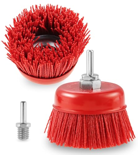 Yetaha 2Pcs 4in Nylon Abrasive Cup Brush 5/8"-11 Thread