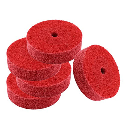 10Pcs Nylon Fiber Polishing Buffing Wheels 75mm/3" Deburring Wheel for Grinder Buffing Machine, Polishing Disc Wheel, Red - style: 3", 10Pcs, Red