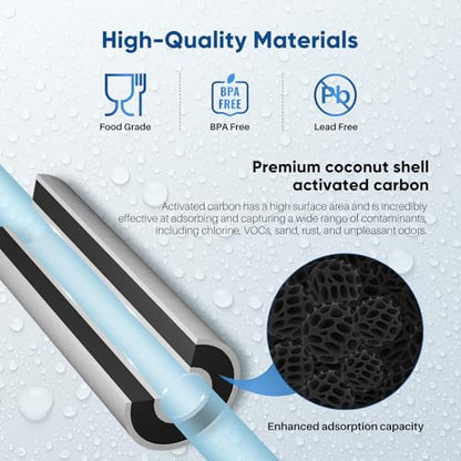PUREPLUS 5 Micron 10"x4.5" Whole House Sediment & Carbon Water Filter,4PACK - size: 4 Count (Pack of 1), style: Sediment & Carbon Block