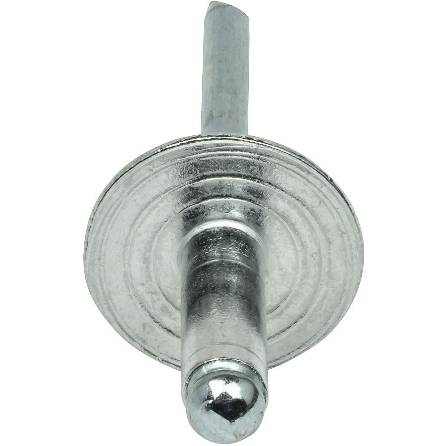 Fastenere Large Flange Pop Rivets - 3/16" x 3/8" (50 Pack) Aluminum Body Steel Mandrel, Heavy Duty Dome Head Blind Rivets, Open End 6-6 Gap .251" - .375" - Corrosion Resistant, High Shear Strength - size: 3/16" x 3/8" (6-6) (50 Pack)