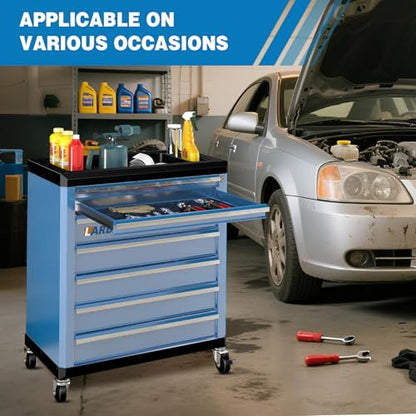 LARBANKE 7-Drawer Rolling Tool Chest with Wheels,Locks,Blue Tool Cabinet - color: Blue, size: 7 drawer tool chest