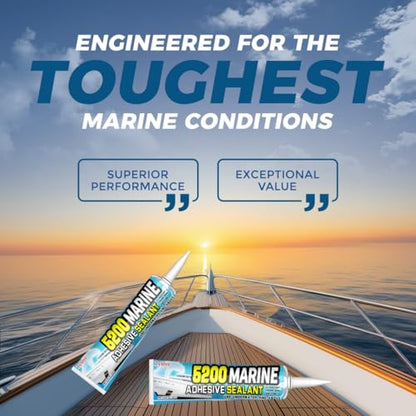 5200 Marine Sealant Adhesive Fast Cure - Permanent, Watertight Bonding and Sealing - UV Resistant, Above & Below Waterline- for Boats, Hulls, Decks & RVs,Pond Sealant 3oz (2Pack White) - color: 2Pack White