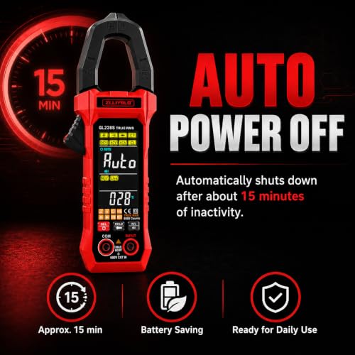 True RMS Digital Clamp Meter 6000 Counts Multimeter, AC/DC Voltage 600A AC Current Tester, NCV Non-Contact Voltage & Live Wire Detector, Auto Range Overload Protection for Home Industrial Repair