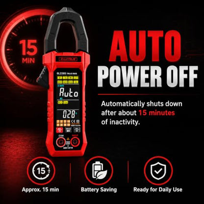 True RMS Digital Clamp Meter 6000 Counts Multimeter, AC/DC Voltage 600A AC Current Tester, NCV Non-Contact Voltage & Live Wire Detector, Auto Range Overload Protection for Home Industrial Repair