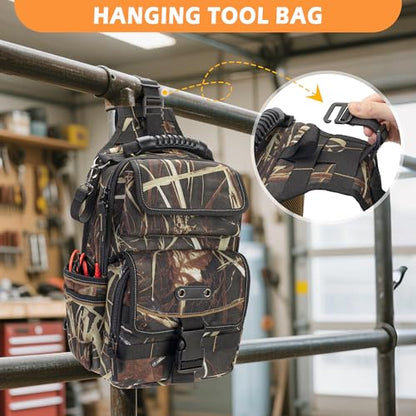 Electrician Tool Pouch Bag, Zippered HVAC Tool Organizer - color: Camouflage