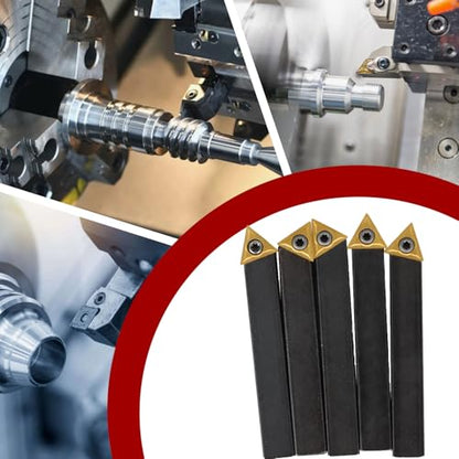 findmall 5Pcs 1/2 Inch Indexable Carbide Lathe Turning Tool Holder Metal Lathe Tools Inserts Bits with TCMT16T304 Carbide Inserts - size: 5Pcs 1/2"