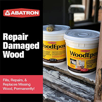 Abatron WoodEpox Kit - 2 Quart - 2-Part Structural Epoxy Adhesive Filler - Wood Filler Putty - size: 64 fluid ounce