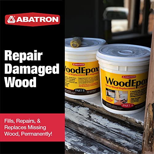 Abatron WoodEpox Kit - 2 Gallon - 2-Part Structural Epoxy Adhesive and Wood Hardener - Wood Filler Putty - size: 256 fluid ounce
