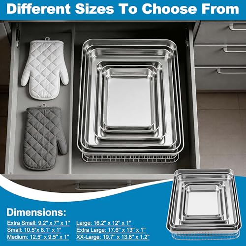Herogo Stainless Steel Baking Sheet & Wire Rack Set, 20 x 14 x 1 Inch - size: 19.7 x 13.6 x 1.2 inch