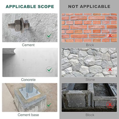 1/2" x 5-1/2" Concrete Anchors (10 Pack) 1/2 inch Wedge Anchors Bolts Hot Dip Galvanized - size: 1/2"x5-1/2" (10 PCS)