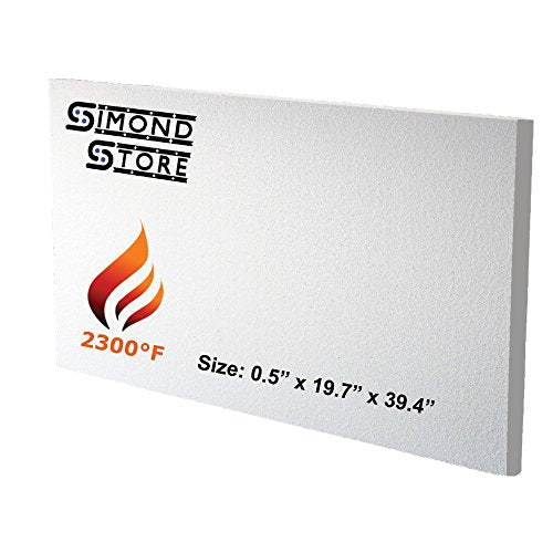 SIMOND STORE Ceramic Fiber Board, 1/2" x 19.7" x 39.4", 2300F, Pack of 1 - size: 1/2" x 19.7" x 39.4"