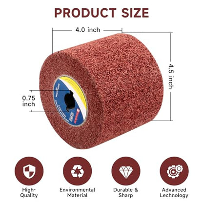 Shinboc 4.7 x 4 Inch Surface Conditioning Drum, 320 Grit Non-Woven Abrasive - style: Red 320 Girt