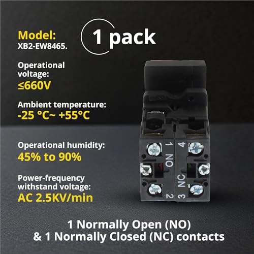 Double Head Push Button, Signal Lamp Start/Stop Switch (1 Pack) - size: 1 Unit