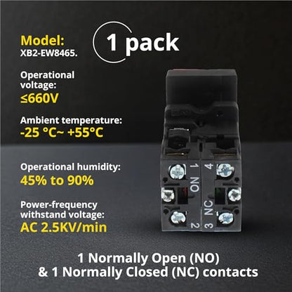 Double Head Push Button, Signal Lamp Start/Stop Switch (1 Pack) - size: 1 Unit