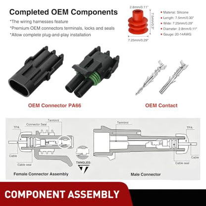 Nilight 100PCS 10 Kits 2 Pin Waterproof Automotive Electrical Connector Kit - size: 2Pin Spark Plug Connector 100PCS
