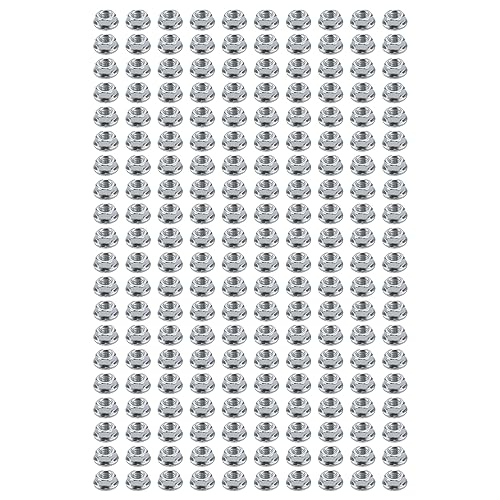 Sscon M6 Carbon Steel Flange Nuts, Silver, 200Pcs