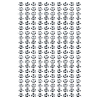 Sscon M6 Carbon Steel Flange Nuts, Silver, 200Pcs