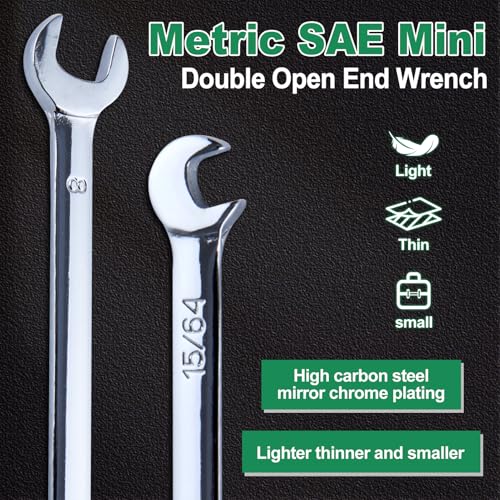 Mini Double Open End Wrench Metric Angle Wrench Set SAE Wrench Set - style: Metric&SAE