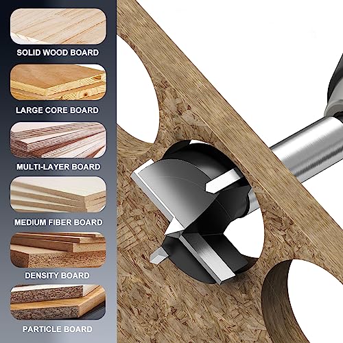 1-9/16"Forstner Drill Bit,Tungsten Carbide Tipped Wood Hole Saw - size: 1-9/16"|40mm, style: 2-Cutter