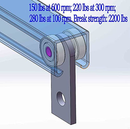 2 Wheel Trolley Assembly Rollers Two Bearing Trolley Assembly for 1-5/8" Wide and All 1-5/8" or Taller Strut Channel 10 pcs… - color: Pack of 10