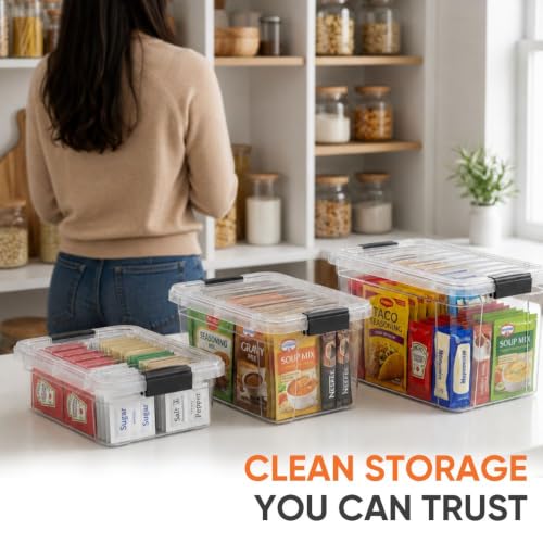 Superio 1.27 Quart Clear Plastic Storage Containers with Lids, Stackable Organizer Bins, BPA-Free Storage Boxes for Home, Office, Dorm & Classroom, 1 Pack - size: 1.27 Quarts