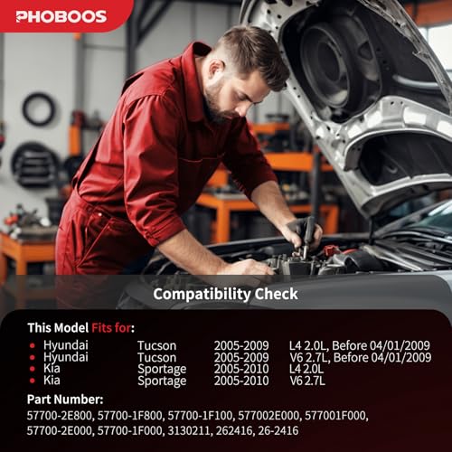 PHOBOOS Hydraulic Power Steering Rack and Pinion Fit for Hyundai & Kia - size: 26-2416