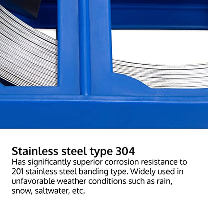 IDL Packaging 3/4" x 100' x .030" Stainless Steel 304 Banding in Plastic Self-Dispensed Case - Salts, Chemicals, Moisture, UV Rays, and Extreme Temperatures Resistant Banding with High Break Strength - size: 3/4" x 100' x 0.030", style: 304 stainless stee