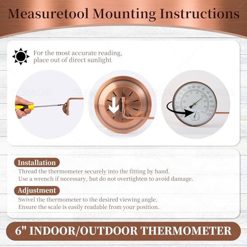 6-Inch Brass Outdoor Thermometer & Humidity Gauge, Swivel Mount