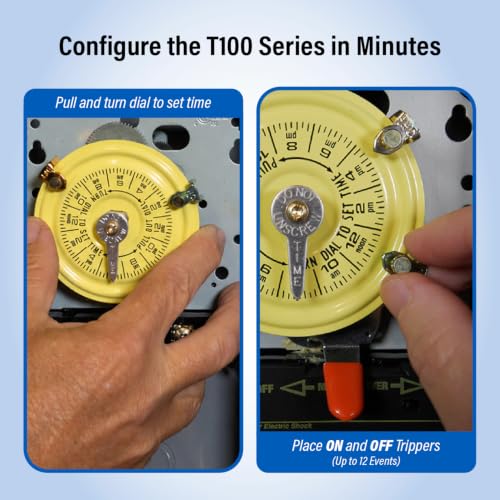 Intermatic T104M 24-Hour Mechanical Timer Mechanism, 208-277V DPST - size: 1-Pack