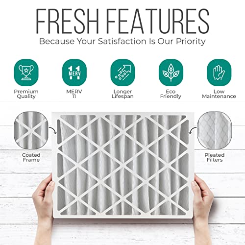 16x20x4 AC Furnace Air Filter Replacement - FC100A1003 HVAC Furnace Filters Merv 11 Filter Media, AC Filter with Homequip Disposal Bag, 2-Pack (Actual Size: 15.94 x 19.75 x 4.38 Inches)
