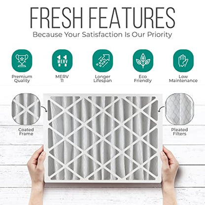 16x20x4 AC Furnace Air Filter Replacement - FC100A1003 HVAC Furnace Filters Merv 11 Filter Media, AC Filter with Homequip Disposal Bag, 2-Pack (Actual Size: 15.94 x 19.75 x 4.38 Inches)