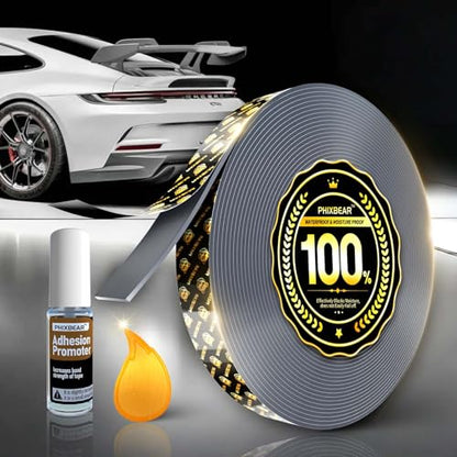 Heavy Duty Double Sided Tape for Automotive, No Residue,High Temperature Resistant Adhesive Strips for Rear Spoiler Wing,Rain Guard,Side Mirror Rain Guard,Secures dashcams,Car Accessories Interior - size: 3/5" x 20FT