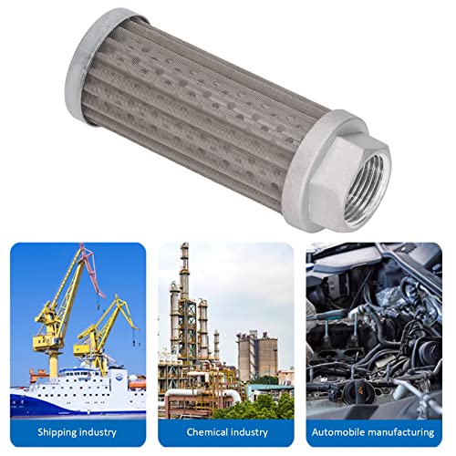 Oil Suction Strainer Filter Cartridge, 80x100x180μm Hydraulic Fuel Suction Valve Strainer Oil Filter Cartridge Metal Mesh Tube Connection Fuel Suction Filter for Automobile,
