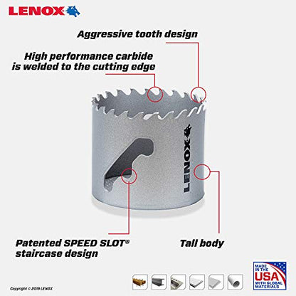 LENOX Tools Carbide Hole Saw, 2 1/4-Inch (57 mm) (LXAH3214) - style: 2 1/4-Inch (57 mm)