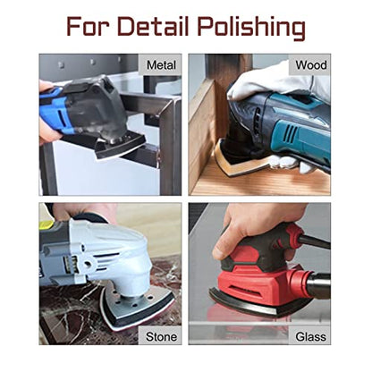 30 Pcs Mouse Sander Sandpaper 150 Grit 6 Hole Mouse Sander Pads Hook and Loop Detail Sanding Disc - style: 150 Grit