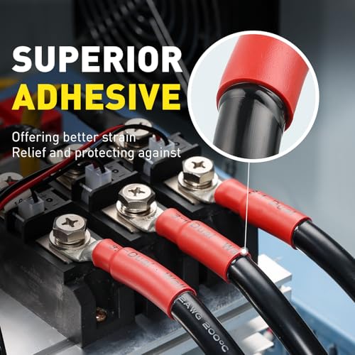haisstronica 220PCS 3:1 Heat Shrink Tubing Kit 6 Sizes 1/8"-3/4" Black/Red - size: 220PCS