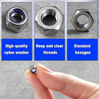 M4 x 0.7mm Nylon Inserted Self Locking Nut Assortment Kit, 100 Pcs - size: M4