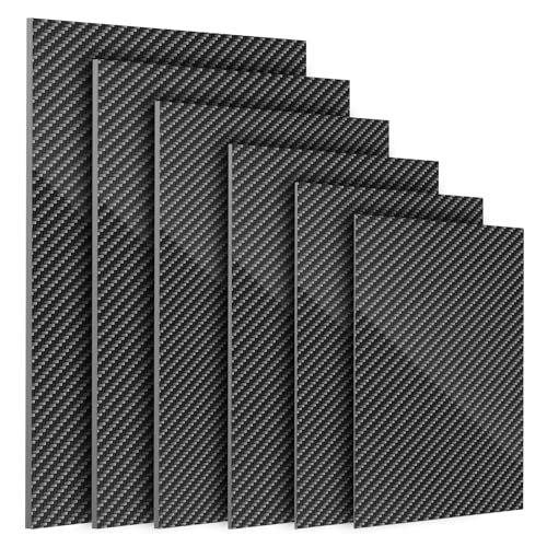 Kalolary Carbon Fiber Sheet 250 X 100 X1MM,3K Real Carbon Fiber Board Plate - size: 100-250-1mm, style: Twill Weave