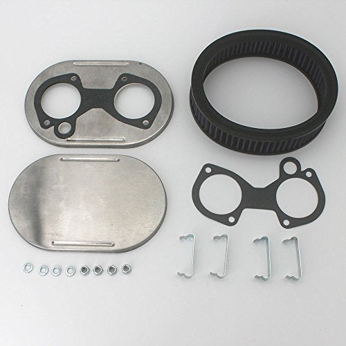KIPA Air Filter assembly For arbuertor DCOE 40DCOE 45DCOE 48DCOE 40 45 45 mm Stainless Plate washable filter element 1 3/4" Tall With Mounting gasket hardware 56-1310 OEM # 99217.517 99217517
