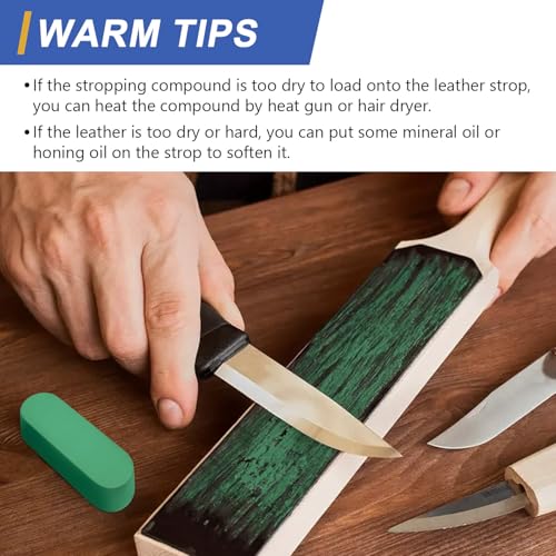 SCOTTCHEN Stropping Compound, 7.4 Oz. Fine Green Buffing Polishing Compound, Leather Strop Compound, Honing Compound for Knife Polishing-3Pack - size: 7.4 Oz. - Fine Green